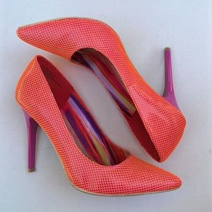 Baby Phat orange mesh heels. Stand out!
